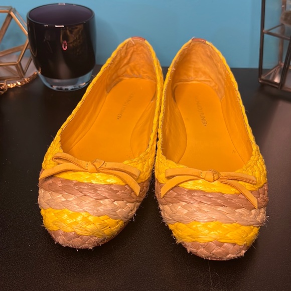 Donald J. Pliner Gret Sungold Multi Raffia Braid Woven Flats - Picture 2 of 11